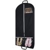 1pc Black Polyester Clothes Dust Bag; Multiple Clear Pockets Garment Organizer; Suit Cover With Side Bands; Hanging Garment Bag