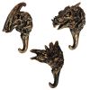 3-Packs Dinosaur Fossils Hanging Hooks Decorative Wall Mounted Key Coats Hooks for Kids Bedroom Decor, Bronze Color