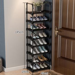 8 Tiers Shoe Racks Organizer Stackable Metal Shoe Shelves for Entryway