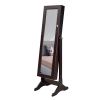 Freestanding Wooden Jewelry Cabinet - With LED Lights