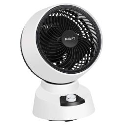 9" Air Circulator Fan, Desk Fan 90Â° Tilt & 60Â° Oscillating, Portable Table Fan with 3 Speeds Powerful Airflow Perfect for Bedroom Dorm Office, White