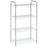 Freestanding 4-Tier Multipurpose Wire Shelving Unit, Satin Nickel. For Closet Organization. Great for laundry rooms, closets and mudrooms