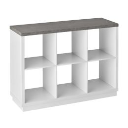 6-Cube Organizer, White with Faux Concrete Top