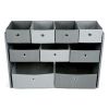 Children Toy Storage Metal Organizer with 9 Storage Bins, Gray