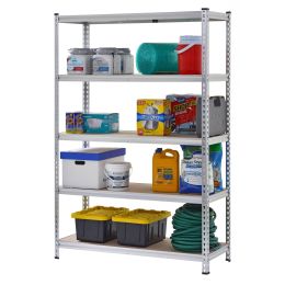 5-Tier Heavy Duty Steel Garage Storage Shelving Unit in Silver (48 in. W x 78 in. H x 24 in. D)