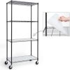 Black 5-Tier Rolled Wire Garage Storage Shelving Unit (36"W x 77"H x 18"D)