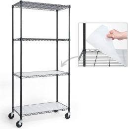 Black 5-Tier Rolled Wire Garage Storage Shelving Unit (36"W x 77"H x 18"D)