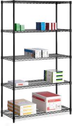 Black Heavy Duty 4-Tier Steel Frame Unit (48"W x 72"H x 18"D)