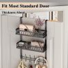 Door hook clothes rack is suitable for clothes. Door towel rack comes with 2 baskets clothes rack. Door bathroom storage rack is black