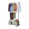 2 Tier Garment Rack with 3 Drawer Closet Organizer ; Gray