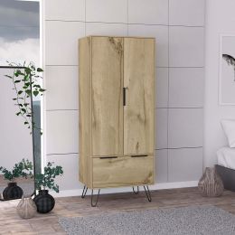 Nuvo Closet; Double Door Cabinet; One Drawer; Hairpin Legs