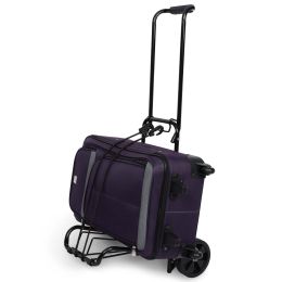 Folding Luggage Cart, Black, 39" x 13" (15" Platform), 3lbs Empty, 75lbs Capacity