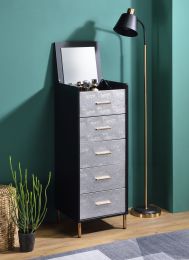 Myles Jewelry Armoire; Black; Silver &amp; Gold Finish AC01167