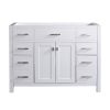 48 Inch Bathroom Storage Cabinet with Two Doors and Drawers in White; Vanity Base only