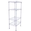 Rectangle Carbon Steel Metal Assembly 4-Shelf Storage Rack Silver Gray RT