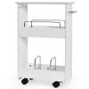 Slim Rolling 3-Tier Bathroom Mobile Shelving Cabinet wih Handle