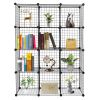 12-Cube Organizer Cube Storage Shelves Wire Cube Storage Origami Shelves Metal Grid Multifunction Shelving Unit Modular Cubbies Organizer Bookcase RT