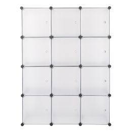 12-Cube Storage Shelf Cube Shelving Bookcase Bookshelf Organizing Closet Toy Organizer Cabinet White Color YF