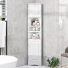 Multi-Functional Corner Cabinet Tall Bathroom Storage Cabinet with Two Doors and Adjustable Shelves;  Open Shelf