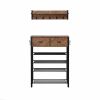 Entryway 4-tier Shoe Rack with Hall Tree; One Set Entryway Show Rack with Storage and Hooks