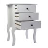 European Bedside Table-Three Pumps White  YJ