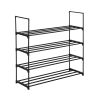 4 Tiers Shoe Rack Shoe Tower Shelf Storage Organizer For Bedroom, Entryway, Hallway, and Closet Black Color--YS