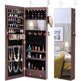 LED Lights Jewelry Storage Mirror Cabinet