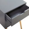 Bedroom Storage Nightstand Shelf with 2 Drawers - Set of 2,Gray