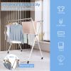 Foldable Steel Clothes Drying Rack with 4 Universal Wheels for Laundry