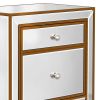 Modern Mirrored Nightstand with 2 Storage Cabinets for Living Room/Bedroom,Crystal Knobs