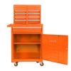 Detachable 4 Drawer Tool Chest with Bottom Cabinet and one Adjustable Shelf--Orange