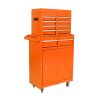 Detachable 4 Drawer Tool Chest with Bottom Cabinet and one Adjustable Shelf--Orange