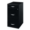 Filing Cabinet 18"W; 3-Drawer Organizer File; Black