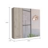 Sines Medicine Cabinet; Four Internal Shelves; Double Door -Light Gray