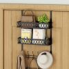 Door hook clothes rack is suitable for clothes. Door towel rack comes with 2 baskets clothes rack. Door bathroom storage rack is black