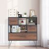 Multipurpose Sideboard Storage Cabinet with Metal Leg & Drawers