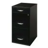 Filing Cabinet 18"W; 3-Drawer Organizer File; Black