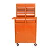 Detachable 4 Drawer Tool Chest with Bottom Cabinet and one Adjustable Shelf--Orange