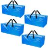 4Pcs Moving Bags Heavy Duty Container Reusable Plastic Totes Blue Moving Bin Zippered Storage Bag