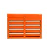 Detachable 4 Drawer Tool Chest with Bottom Cabinet and one Adjustable Shelf--Orange