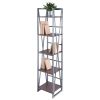 Isa 5-Tier Shelf; Graphite & Walnut