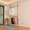 Adjustable Clothing Rack; Double Rod Clothing Rack; 2 Tier Clothes Rack; Adjustable Hanger for Hanging Clothes; Closet Rack; Freestanding; Black