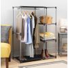 Spacemaker Garment Rack; Resin; Fabric and Metal; Silver and Black