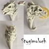 3-Packs Lifelike Dinosaur Fossils Skeleton Resin Wall Hangers Coat Hooks Key Hooks Restaurant Bathroom Hooks