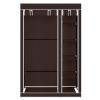 67" Portable Clothes Closet Wardrobe with Non-woven Fabric and Hanging Rod Quick and Easy to Assemble Dark Brown RT