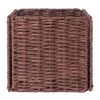 Tessa 2-Pc Woven Rope Basket Set; Foldable; Walnut