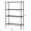 Dark Bronze 4-Tier Wire Shelving Unit (36"W x 54"H x 14"D)