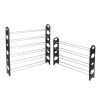 10-Tier 50-Pair-of-Shoes Adjustable Steel & Plastic Shoe Rack Black & Silver RT