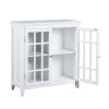 36 inch Accent Cabinet; Multipurpose Cabinet with 2 Open Doors ; white