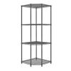 Black 4-Tier Corner Wire Garage Storage Shelving Unit (27"W x 72"H x 18"D)